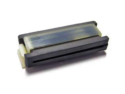   EMI filtering ferrite core with clip for ribbon cables with adhesive base