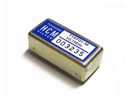 Toyocom T14F01-M 10.7 MHz crystal band-pass filter, 8 poles
