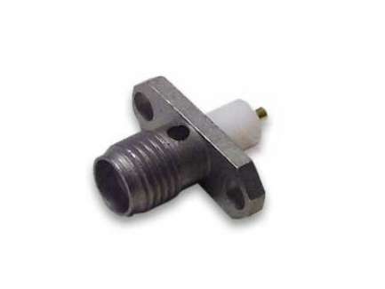   2-hole flange SMA female connector round post PTFE 4.5mm