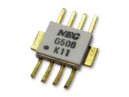 NEC UPG506B Dynamic prescaler integrated circuit, divide by 8, hermetic ceramic package