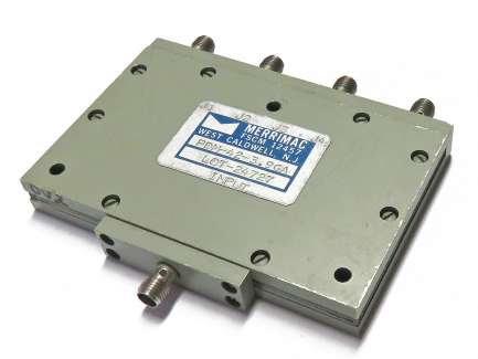 Merrimac PDM-42-3.9GA 4-way coaxial power splitter/combiner, 3.7 - 4.2 GHz, 12W