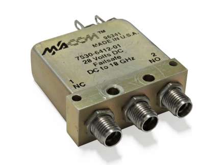 M/A-COM 7530-6412-01 Relè elettromeccanico coassiale, failsafe, SPDT, TTL, 28V, 18GHz