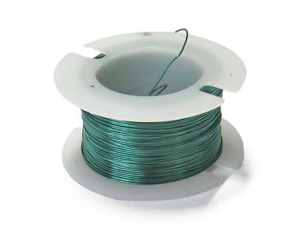   Enameled copper wire spool, 20 m, ∅ 0.3 mm, AWG 28, green