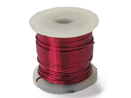   Enameled copper wire spool, 15 m, ∅ 0.5 mm, AWG 24, red