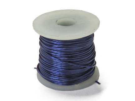   Rocchetto di filo di rame smaltato, 15 m, ∅ 0.5 mm, AWG 24, blu