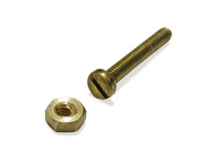   Brass tuning screw, M1.4x0.3, with nut