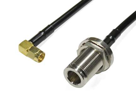QAXIAL N15S07-12-02000 Cable assembly, N female/SMA right angle male, RG223, 2 m