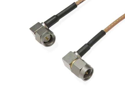 QAXIAL S07S07-03-00200 Cable assembly, 2x SMA right angle male, RG316/D, 20 cm