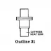 Hewlett-Packard 5082-0253 Step-recovery diode, ceramic package (outline 31), 25V, 0.6pF