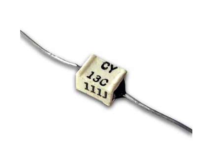   Axial ceramic capacitor, 110 pF, 500V