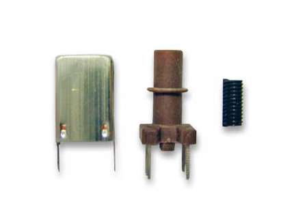   Kit for coil winding made of 5 pins 7.5mm support, 7.5mm shield and ferrite core
