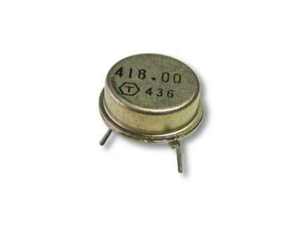 Toyocom TQS-314E-5R 418 MHz SAW resonator, 3 pins round metallic case