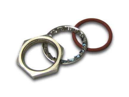   Hex nut, lock washer and O-ring for panel mount female N series and UHF (SO239) connectors
