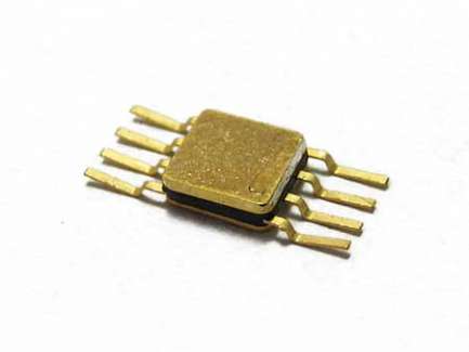 Hewlett-Packard IAM-81018 5 GHz active double balanced mixer, hermetic gold plated glass SMD package