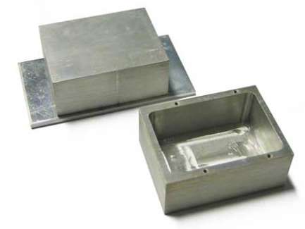   Aluminium milled box, external size 60 x 44.9 mm, H 25 mm