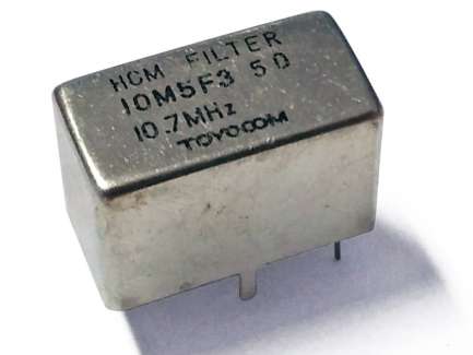 Toyocom 10M5F3 50 10.7 MHz crystal band-pass filter, 10 poles