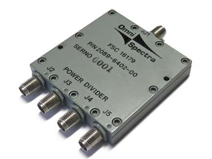 M/A-COM 2089-6402-00 Divisore coassiale Wilkinson di potenza a 4 vie, 2 - 4 GHz, 4W