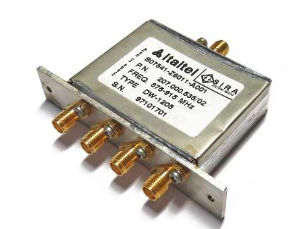 Italtel DW-1205 4-way Wilkinson coaxial power combiner/divider, 800 - 1000 MHz, 3W