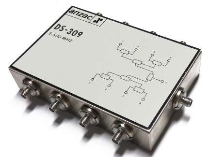 Anzac DS-309 SMA 8-way coaxial power splitter, 2 - 500 MHz, 2W