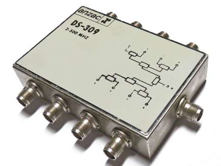 Anzac DS-309 TNC 8-way coaxial power splitter, 2 - 500 MHz, 2W