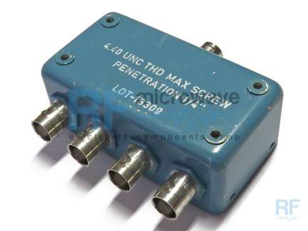 Merrimac PD7-40-70A 4-way coaxial power splitter/combiner, 50 - 90 MHz, 3W