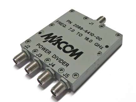 M/A-COM 2089-6410-00 4-way coaxial Wilkinson power divider, 7 - 18 GHz, 6W