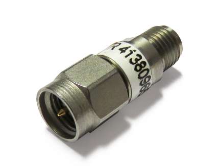 Radiall R413808650 Space qualified SMA coaxial attenuator, 4 dB, 2 W, 22 GHz