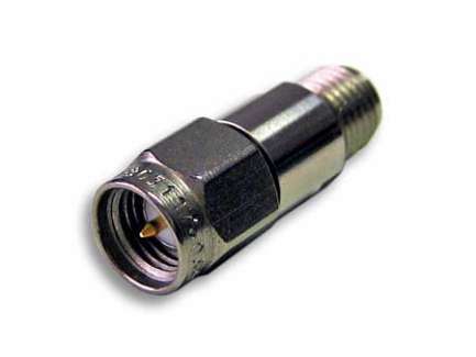 Radiall R413804000 SMA coaxial attenuator, 4 dB, 2 W, 18 GHz