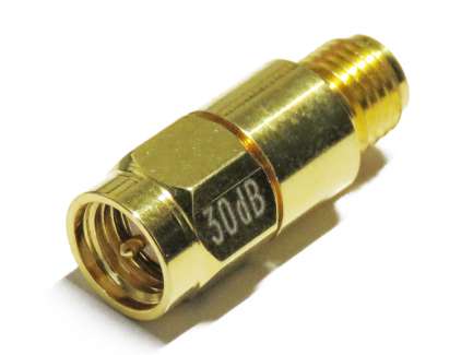 QAXIAL SMA-3G-30DB SMA coaxial attenuator, 30 dB, 1 W, 3 GHz