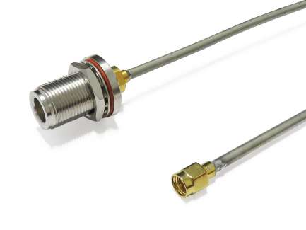 QAXIAL N15S02-32-00150 Cable assembly, N female/SMA male, UT141-AL, 15 cm