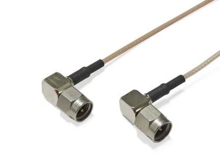 QAXIAL S07S07-07-00050 Cable assembly, 2x SMA right angle male, RG178, 5 cm