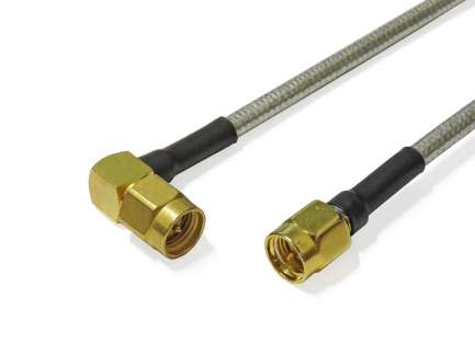 QAXIAL S02S07-23-00070 Cable assembly, 2x SMA male/right angle male, SM141, 7 cm