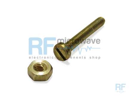   Brass tuning screw, M1.4x0.3, with nut