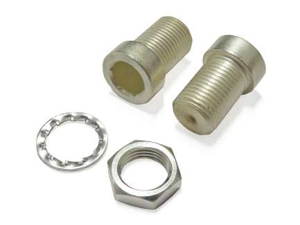   Silver-plated brass tuning screw, M8x0.75, with nut and washer