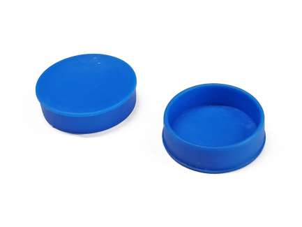   Blue plastic protective cap