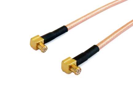QAXIAL M07M07-03-00100 Jumper cable assembly, 2x MCX plug right angle, RG316/D, 10 cm