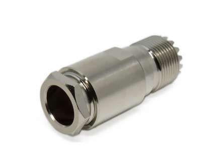 QAXIAL UHF12-07G-01 Connettore UHF femmina (SO239) serracavo per RG213 / RG214