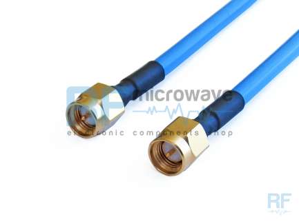 QAXIAL S02S02-4F-00100 Microwave cable assembly, 2x SMA male, HF141-50-FEP, 10 cm
