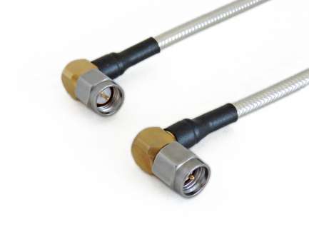 QAXIAL S07S07-40-00300 Cable assembly, 2x SMA right angle male, HF141-50, 30 cm