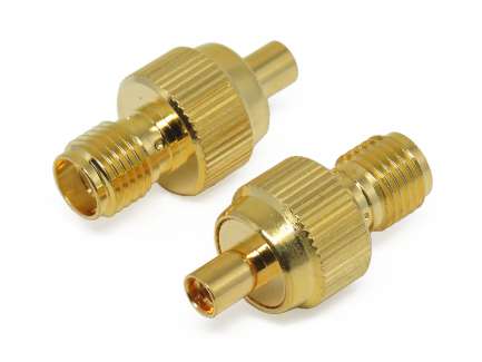 Amphenol RF SMAF-MMCXF1-3GT3G-50 MMCX jack to SMA female coaxial adapter