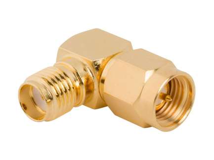 Amphenol RF SMA5072A2-3GT50G-50 Right angle SMA male to SMA female coaxial adapter