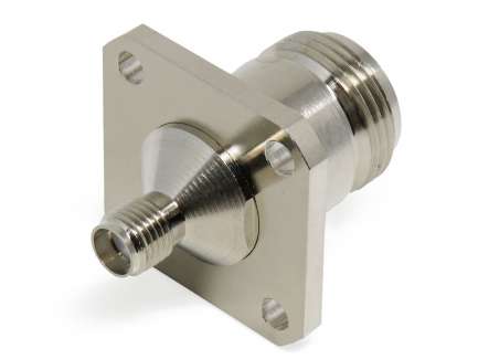 QAXIAL N-SMA46-01 Adattatore coassiale N femmina a SMA femmina con flangia 4 fori