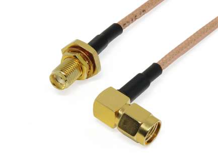 QAXIAL S07S15-03-01000 Cable assembly, SMA right angle male/female, RG316/D, 1 m