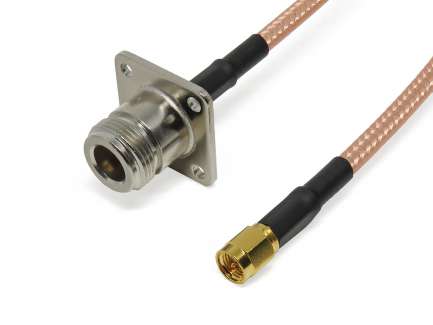 QAXIAL N16S02-05-00250 Cable assembly, N female/SMA male, RG142, 25 cm