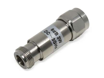 QAXIAL ATN-0602-03 N coaxial attenuator, 6 dB, 2 W, 3 GHz