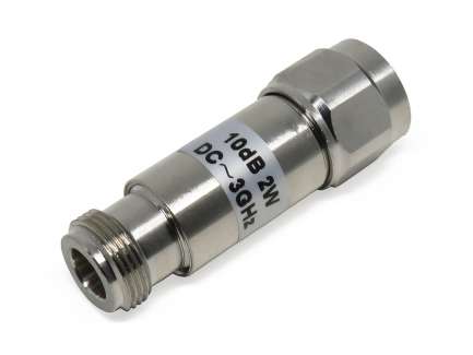 QAXIAL ATN-1002-03 N coaxial attenuator, 10 dB, 2 W, 3 GHz