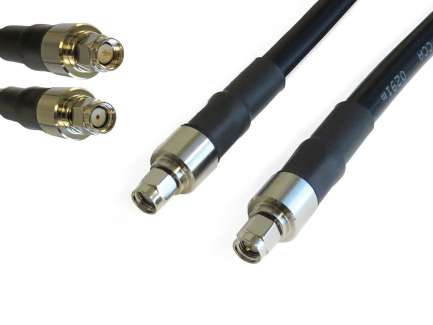 QAXIAL R02S02-24-01500 Cable assembly, reverse polarity SMA male/SMA male, LLF400, 1.5 m