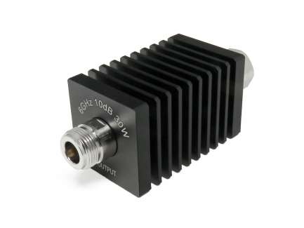 QAXIAL ATN-3030-06 N unidirectional coaxial attenuator, 30 dB, 30 W, 6 GHz