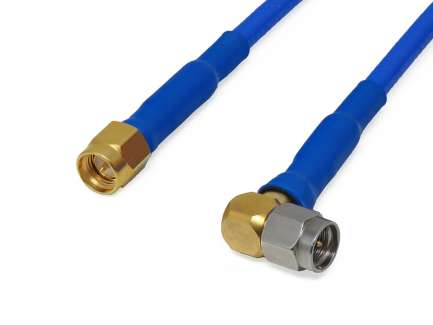 QAXIAL S02S07-71-01000 Cable assembly, SMA male/right angle SMA male, MULTIFLEX_141, 1 m