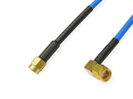   Cable assembly, SMA male/right angle SMA male, MULTIFLEX_141, 30 cm